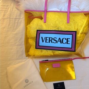 Versace Vibrant Yellow and Pink Tote